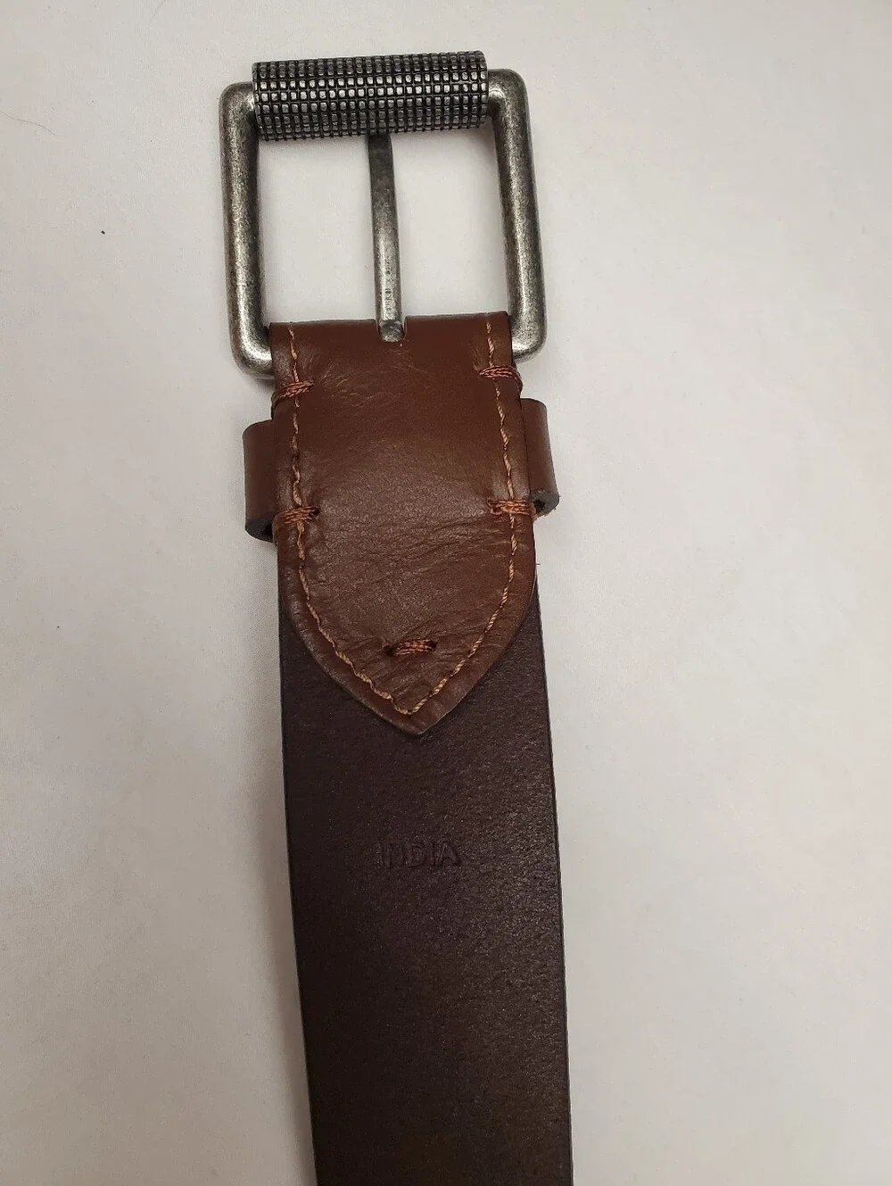 Smith's Workwear Mens Leather Belt Brown Roller Buckle Genuine Leather India